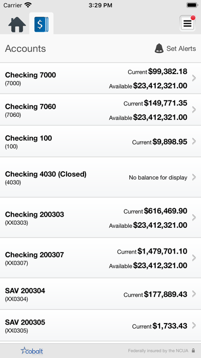 Cobalt Business Banking Screenshot