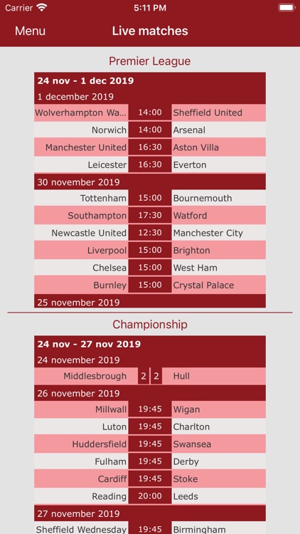 English Soccer live