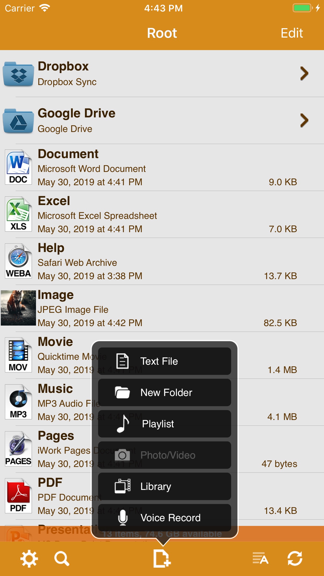 Screenshot do app AirDisk Pro