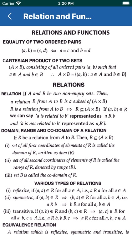 Math Formula for 11th 12th