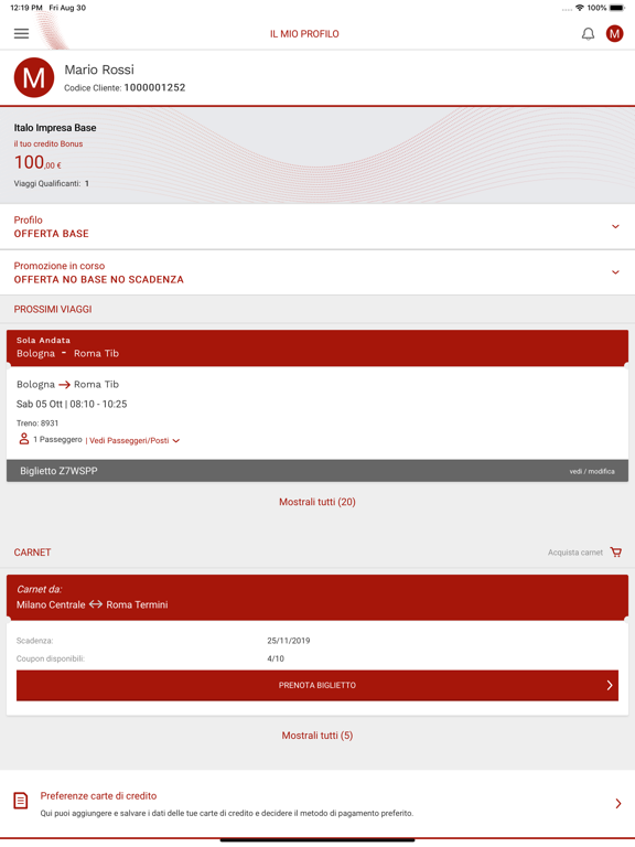 Italo Impresa iPad screenshot 5 - Travel app