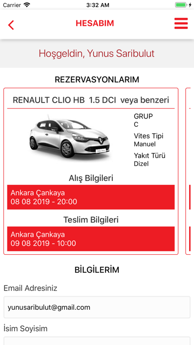 Zeplin Car Rent A Car Screenshot