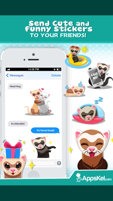 Ferret Pet Emojis Stickers App Screenshot 4 - AppWisp.com Ferret Pet Emojis Stickers App Screenshot 4 - AppWisp.com
