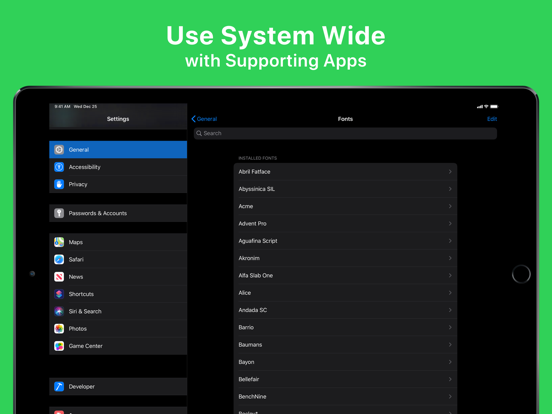 Open Face - Register Fonts iPad screenshot 5 - Utilities app