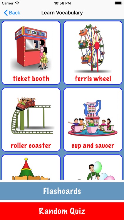 Amusement park vocabulary