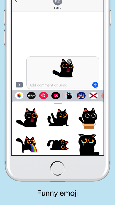 Funny Black cat stickers emoji screenshot 3