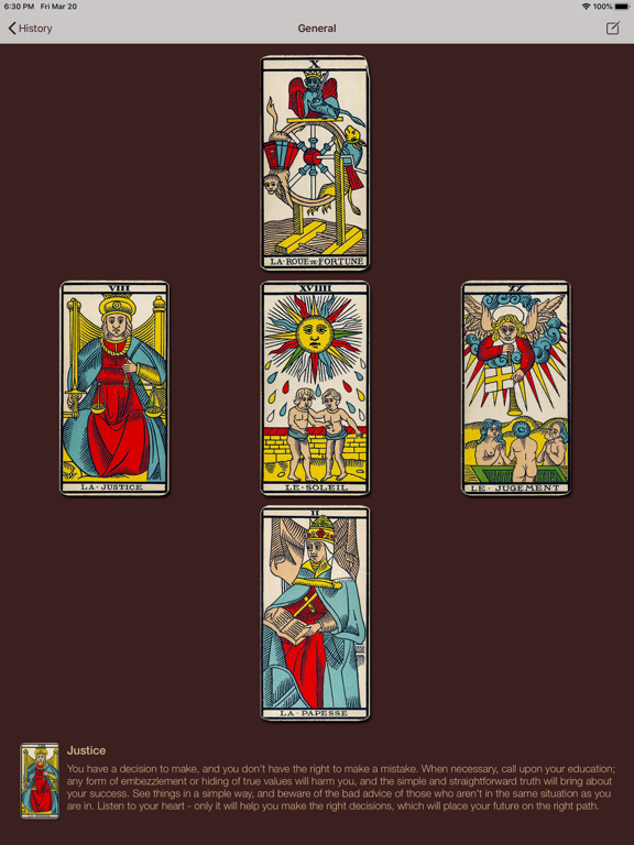 Divinatory Tarot Reader iPad screenshot 1 - Lifestyle app