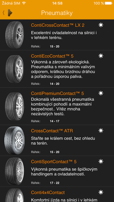 Pneumatiky Screenshot
