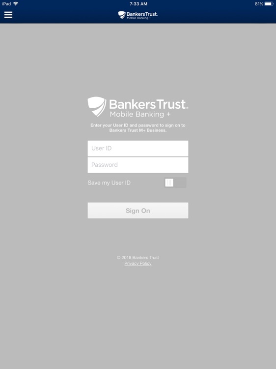 Bankers Trust M+ Biz for iPad
