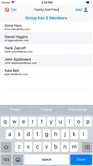 Screenshot von Groups - EmailGroups auf dem iPhone 4