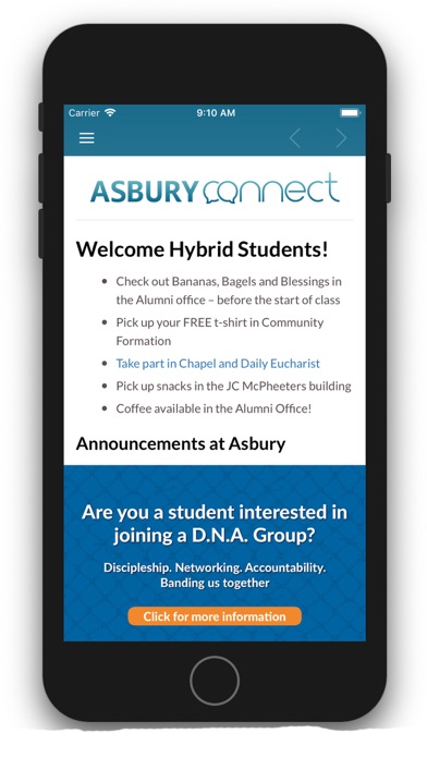 Asbury Connect iPhone screenshot 1 - Reference app