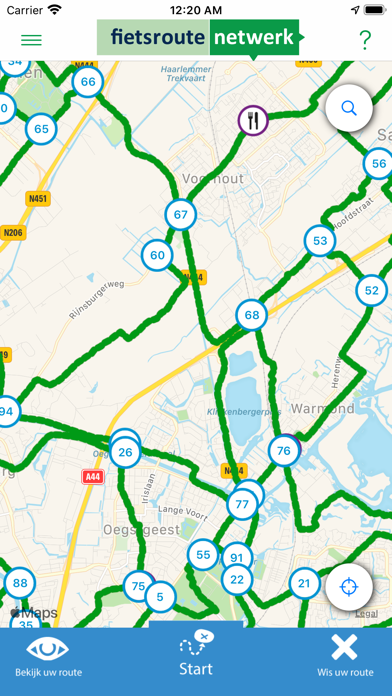 Fietsroutenetwerk Screenshot