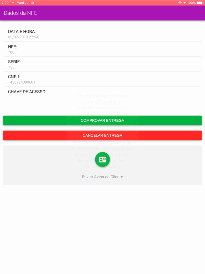 Portal do Transportador APP