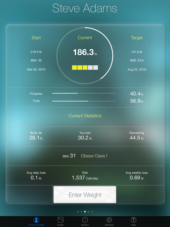 Monitor Your Weight HD screenshot