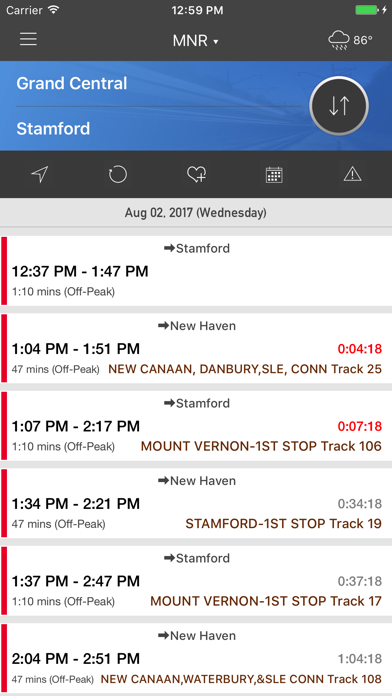 Screenshot #1 pour onTime : MNR - MetroNorth Rail