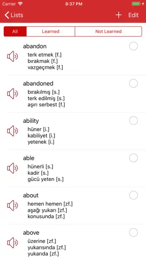 Tureng Vocabulary Notebook screenshot 2