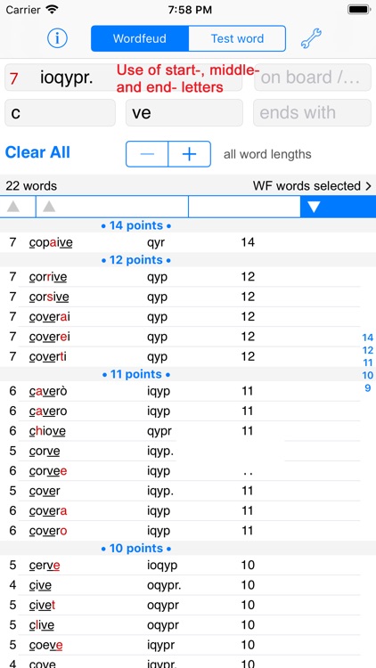 WordsFinder Wordfeud Italiano