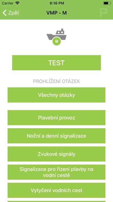 Kapitánské zkoušky - testy Screenshot