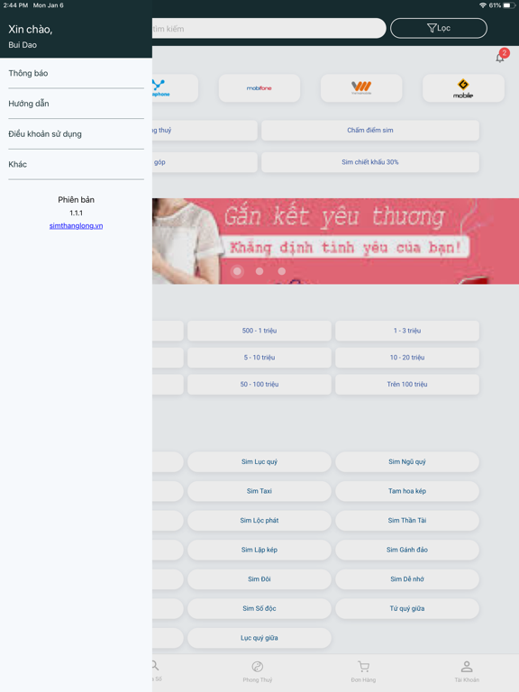 Sim số đẹp Sim Thăng Long iPad screenshot 6 - Shopping app