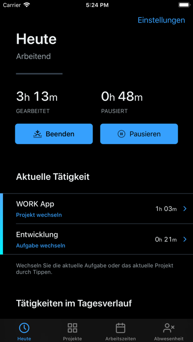 WORK • Arbeitszeiterfassung — Screenshot 2