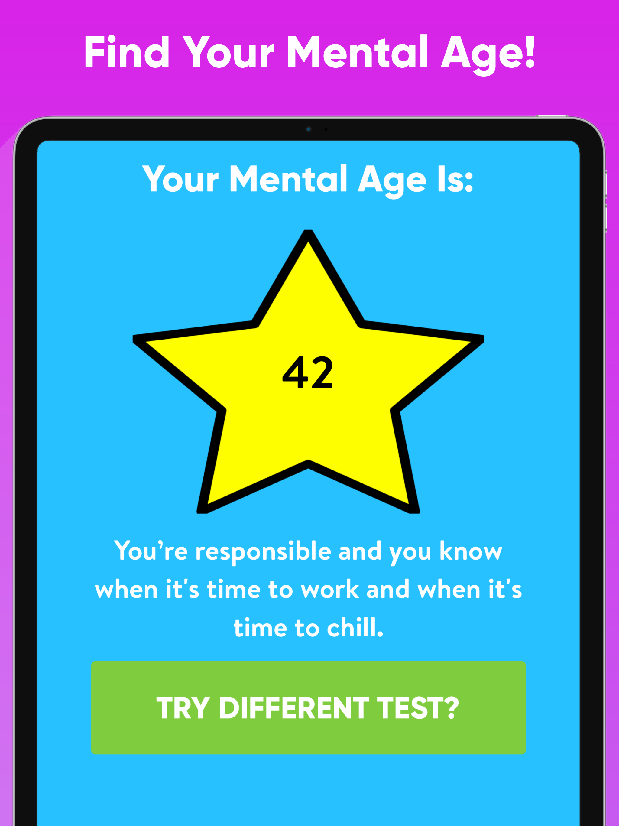 Mental Age Test - Calculator