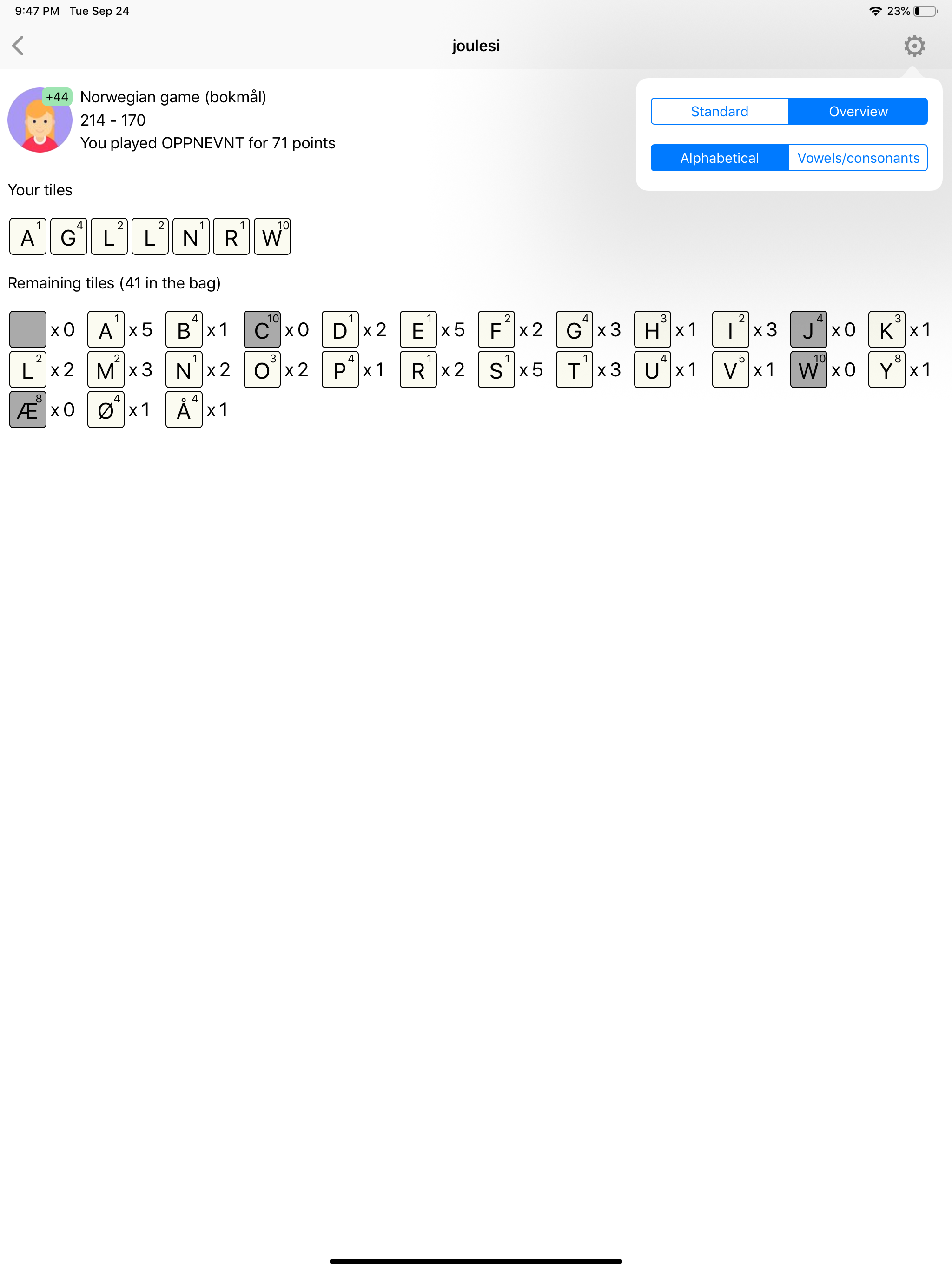 Wordfeud Tiles