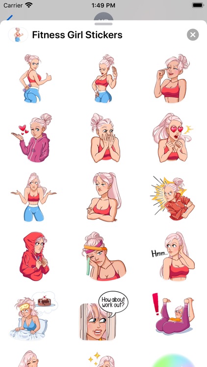 Fitness Girl Stickers Pack