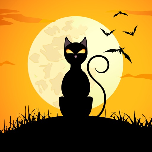 Cute Halloween Cat Sticker App icon