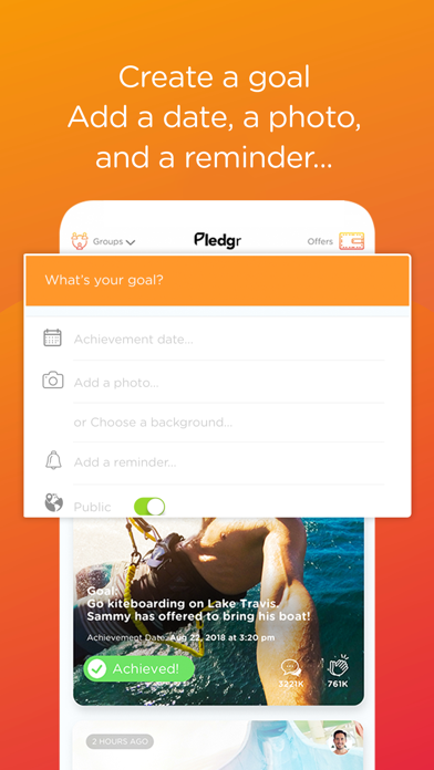 Pledgr - Set and achieve goals Screenshot 2 - AppWisp.com Pledgr - Set and achieve goals Screenshot 2 - AppWisp.com