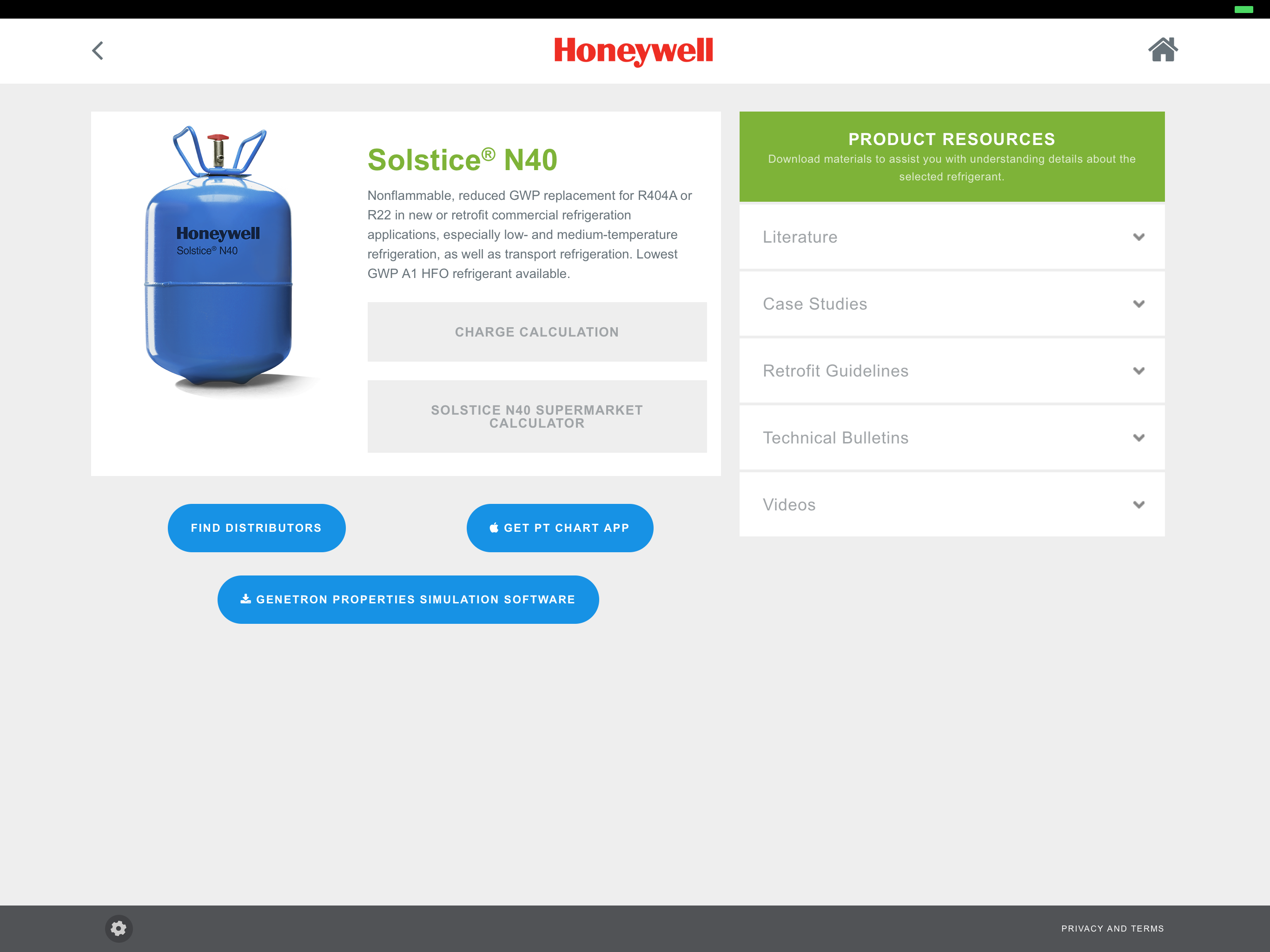 Refrigerant Selection Tool
