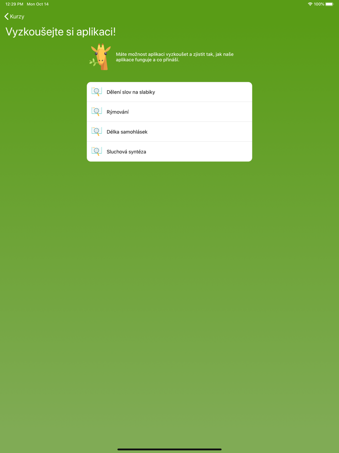 Pavučinka - Sluchové vnímání