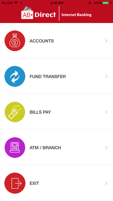 AB Direct Internet Banking Screenshot