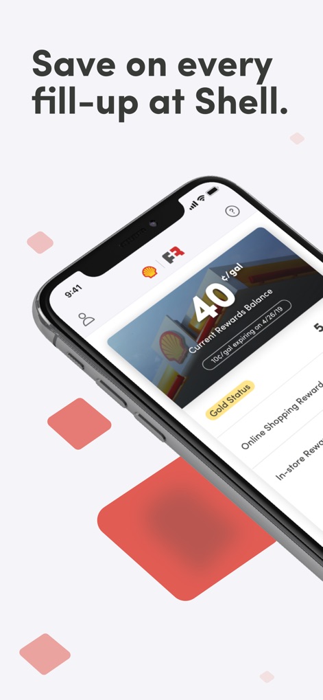 Fuel Rewards® program - Users can quickly see their 'Current Rewards Balance' and verify their 'Gold Status' directly on the home screen for immediate savings clarity.