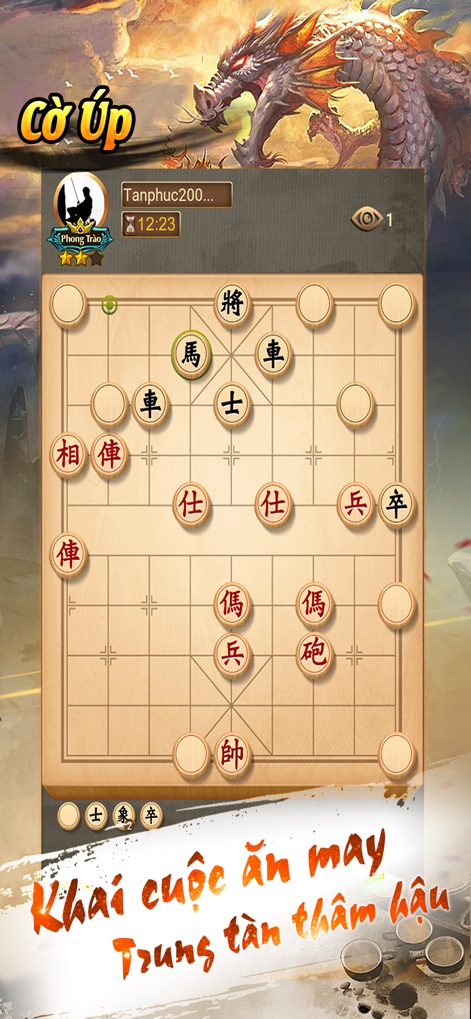 Co Tuong, Co Up Online - Ziga - Explore the unique challenge of Cờ Úp with its distinctive hidden pieces mechanic and intuitive board layout, enhanced by player profiles showing active game timers.