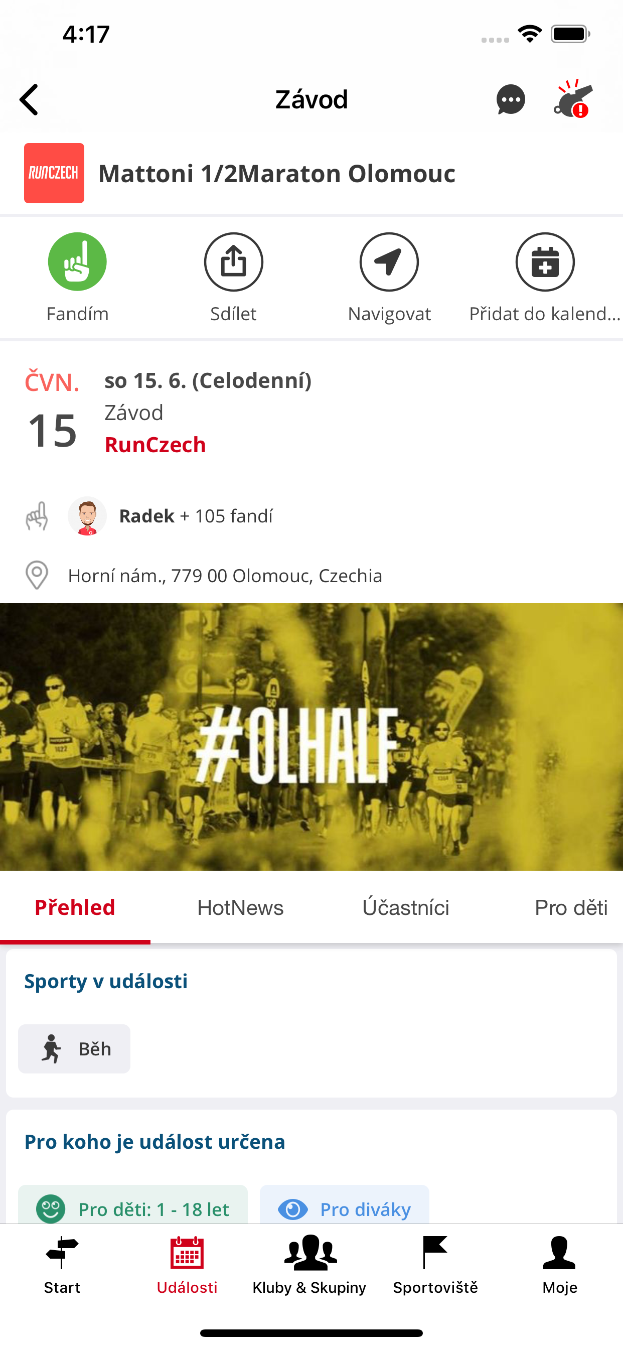 Sportuj v Olomouci: Týmy, Akce screenshot 3