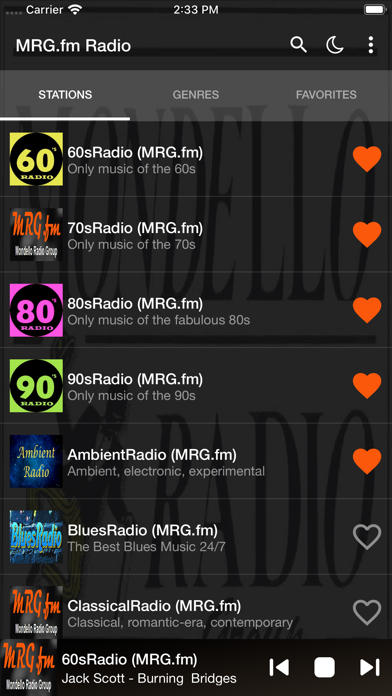 MRG.fm Radio App Screenshot