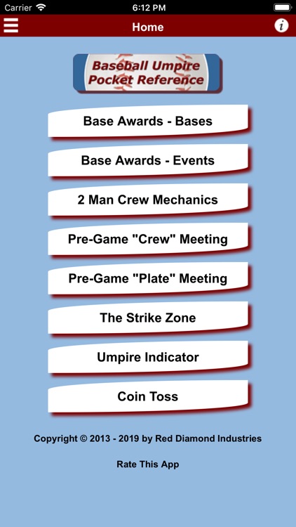 Baseball Umpire Pocket Ref
