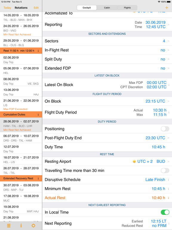 Screenshot #4 pour EASA FTL Calc