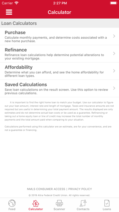 Altra Mobile Mortgage Screenshot
