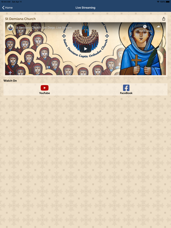 St Demiana Church San Diego iPad screenshot 4 - Social Networking app