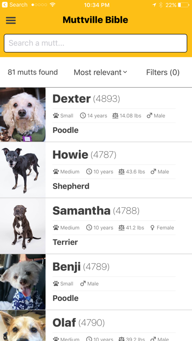 Muttville Screenshot 1 - AppWisp.com Muttville Screenshot 1 - AppWisp.com