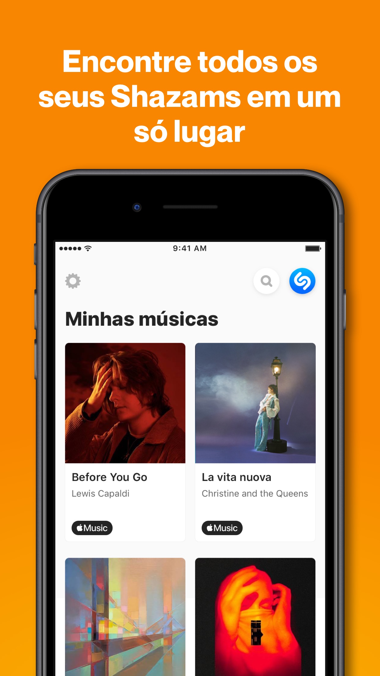 Screenshot do app Shazam