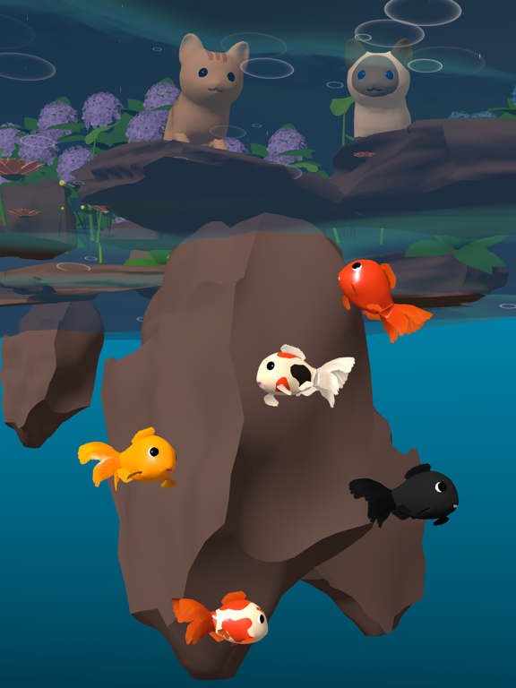 雨降る池の金魚育成ゲーム：3D放置ゲームのおすすめ画像2
