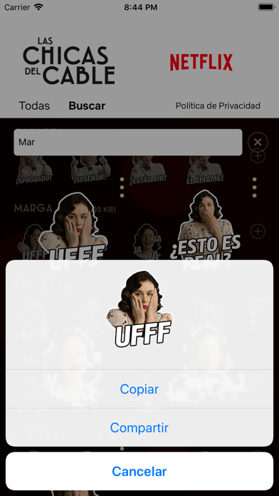 Stickers Las Chicas del Cable Screenshot on iOS