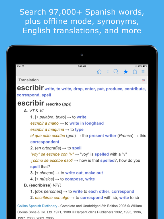 Screenshot #4 pour Spanish Dictionary & Thesaurus