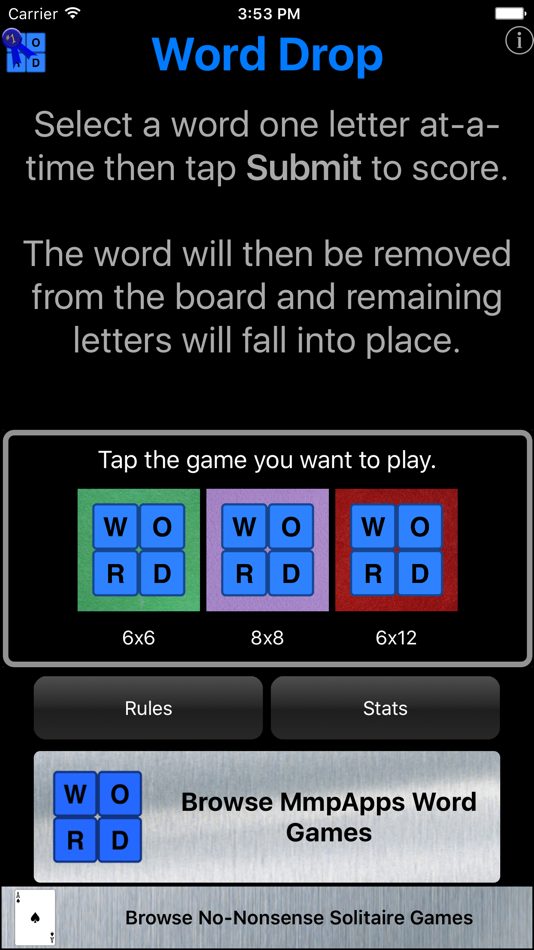 #1. Word Drop Gravity (iOS) بواسطة: MmpApps Corp.