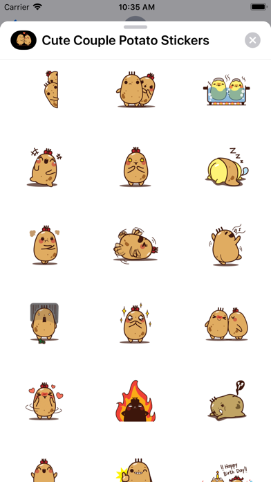 Cute Couple Potato Stickers screenshot 2