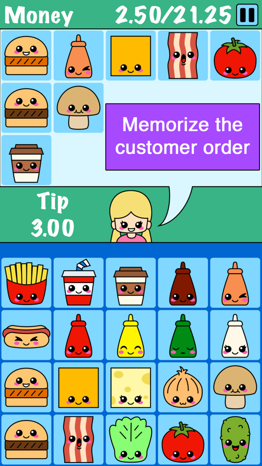 #1. Burger Memory Game (iOS) Podle: Christopher Legare Roussel