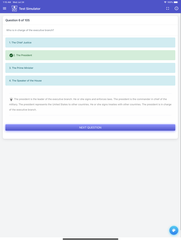 U.S. Citizenship Test Prep iPad screenshot