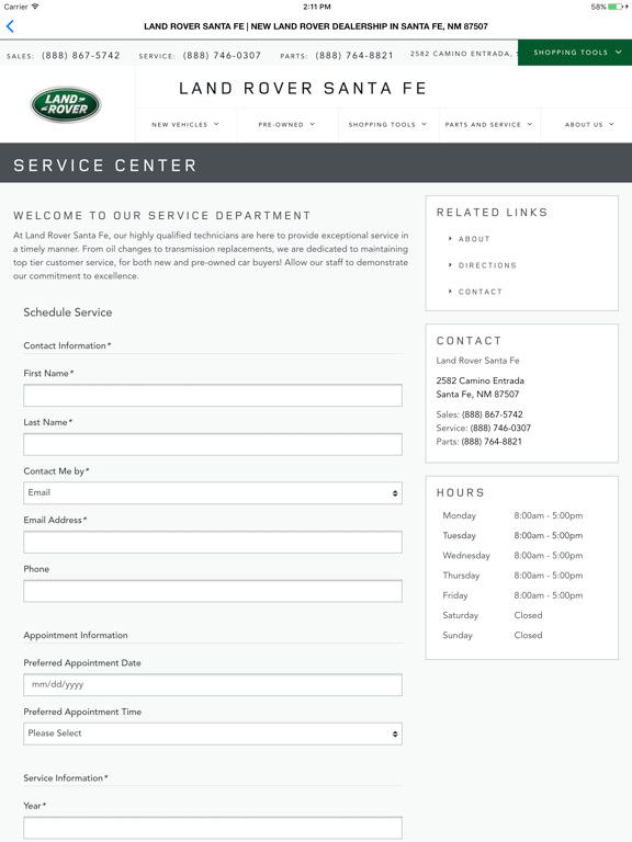 Land Rover Santa Fe iPad screenshot 5 - Shopping app